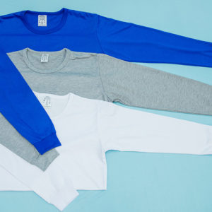 AIBJ Uniformes Camisa Manga Longa Azul Branca Mescla